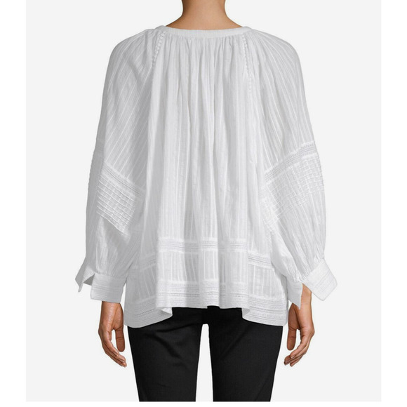 Zadig & Voltaire Trone Deluxe Lace Cotton Blouse Top sz M Boho Romantic - Picture 2 of 4